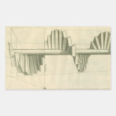 ヴィンテージ建築の階段、螺旋階段 長方形シール (正面)