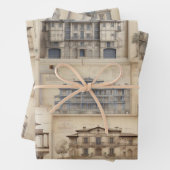 ヴィンテージ建築エフェメラデクページ紙 ラッピングペーパーシート (インサイチュ)