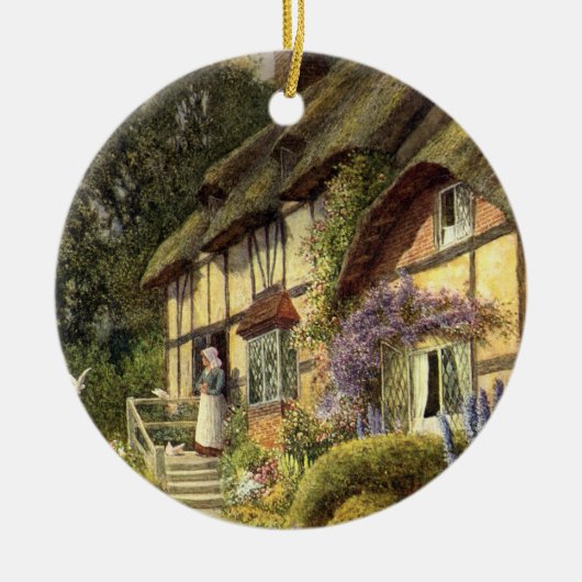 ヴィンテージ建築カントリーコテージハウス セラミックオーナメント (正面)