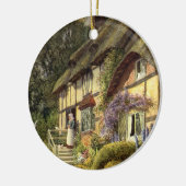 ヴィンテージ建築カントリーコテージハウス セラミックオーナメント (左)