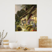 ヴィンテージ建築カントリーコテージハウス ポスター (キッチン)