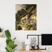 ヴィンテージ建築カントリーコテージハウス ポスター (ホームオフィス)