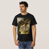 ヴィンテージ建築カントリーコテージハウス Tシャツ (正面フル)