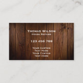 ヴィンテージ建築ハンドマンカーペンターツールブシ 名刺 (裏面)