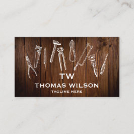 ヴィンテージ建築ハンドマンカーペンターツールブシ 名刺