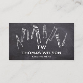 ヴィンテージ建築ハンドマンカーペンターツールブシ 名刺