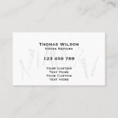 ヴィンテージ建築ハンドマンカーペンターツールブシ 名刺 (裏面)