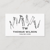 ヴィンテージ建築ハンドマンカーペンターツールブシ 名刺 (正面)