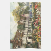 ヴィンテージ建築フォーマル園英語コテージ キッチンタオル (縦)