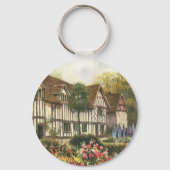 ヴィンテージ建築フォーマル園英語コテージ キーホルダー (正面)