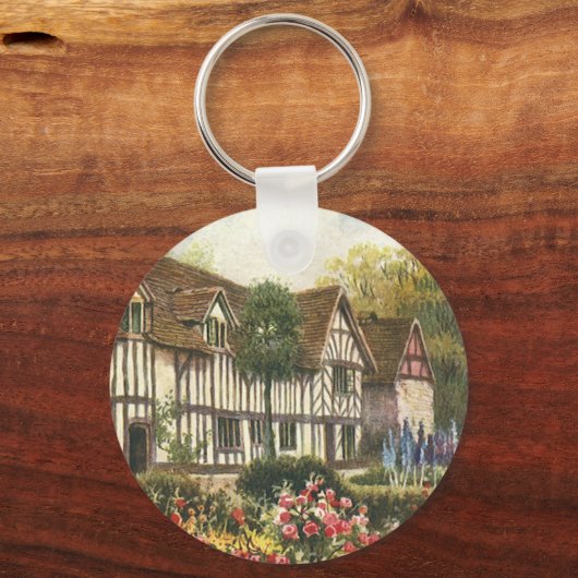 ヴィンテージ建築フォーマル園英語コテージ キーホルダー (正面)