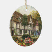 ヴィンテージ建築フォーマル園英語コテージ セラミックオーナメント (右)