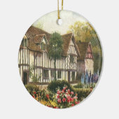 ヴィンテージ建築フォーマル園英語コテージ セラミックオーナメント (左)