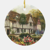 ヴィンテージ建築フォーマル園英語コテージ セラミックオーナメント (裏面)
