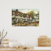 ヴィンテージ建築フォーマル園英語コテージ ポスター (キッチン)