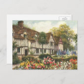 ヴィンテージ建築フォーマル園英語コテージ ポストカード (正面/裏面)