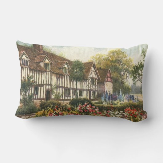 ヴィンテージ建築フォーマル園英語コテージ ランバークッション (裏面)