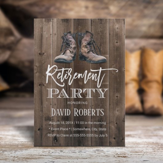 ヴィンテージ建築ワークブーツウッドリタイア 招待状