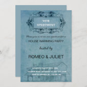 ヴィンテージ建築図面ホームウォーミング招待状 招待状 (正面/裏面)