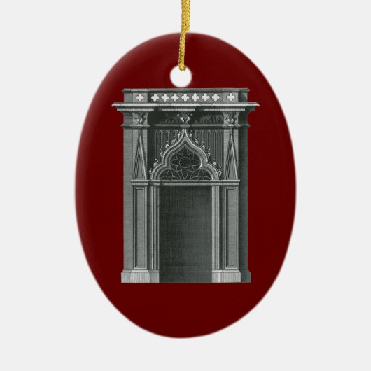 ヴィンテージ建築要素、ゴシック風の出入り口 セラミックオーナメント (正面)