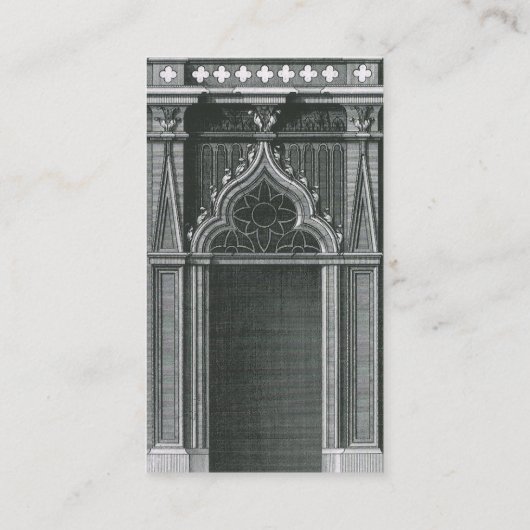 ヴィンテージ建築要素、ゴシック風の出入り口 名刺 (裏面)