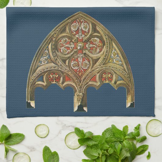 ヴィンテージ建築要素、装飾アーチ キッチンタオル (折り畳み)