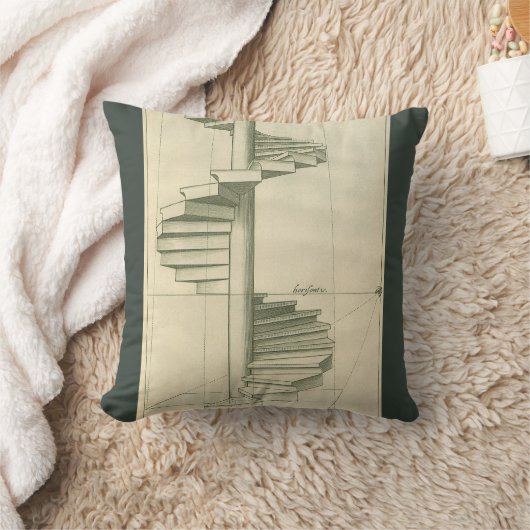 ヴィンテージ建築階段、らせん階段 クッション (ブランケット)