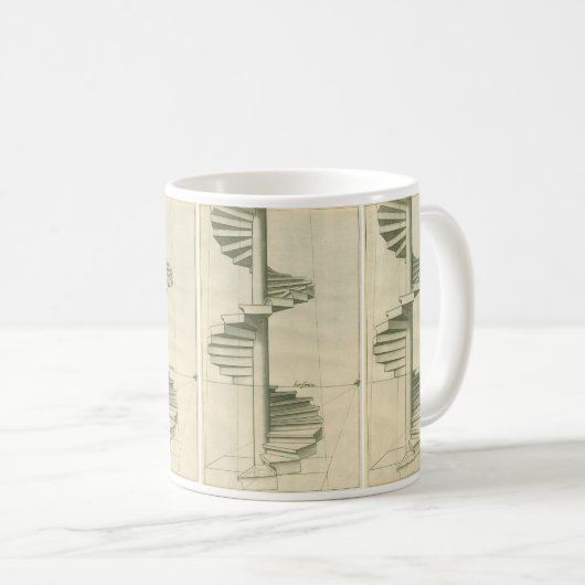 ヴィンテージ建築階段、らせん階段 コーヒーマグカップ (正面右)