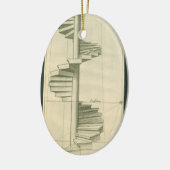 ヴィンテージ建築階段、らせん階段 セラミックオーナメント (左)