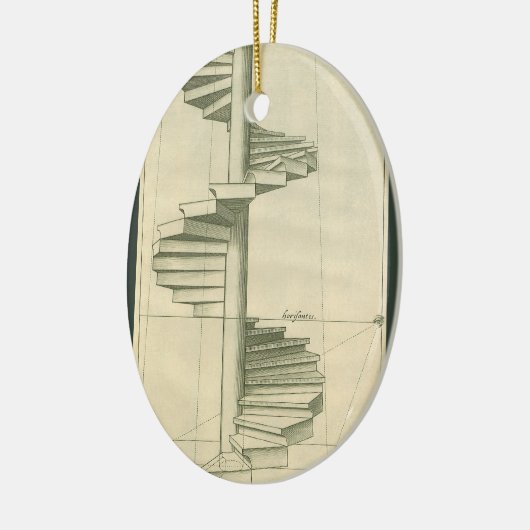 ヴィンテージ建築階段、らせん階段 セラミックオーナメント (左)