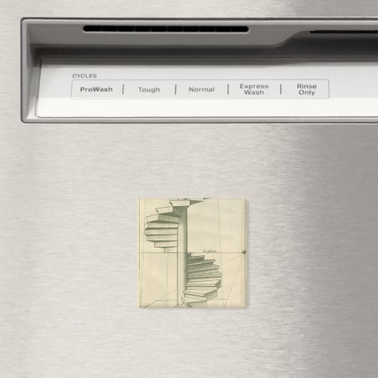 ヴィンテージ建築階段、らせん階段 マグネット (インサイチュ (食洗機))