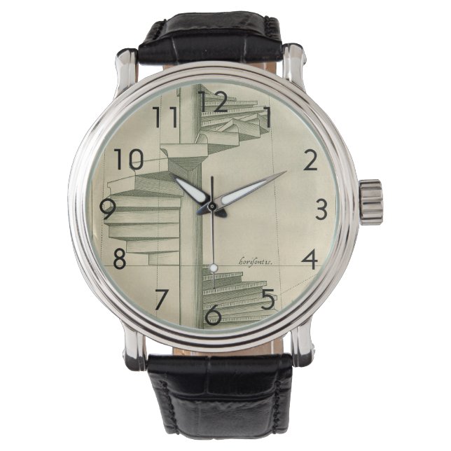 ヴィンテージ建築階段、らせん階段 腕時計 (正面)