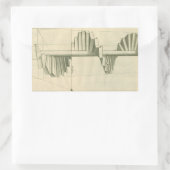 ヴィンテージ建築階段、らせん階段 長方形シール (バッグ)