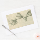 ヴィンテージ建築階段、らせん階段 長方形シール (封筒)