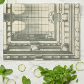 ヴィンテージ建築、アトリウムコートヤードパース キッチンタオル (折り畳み)