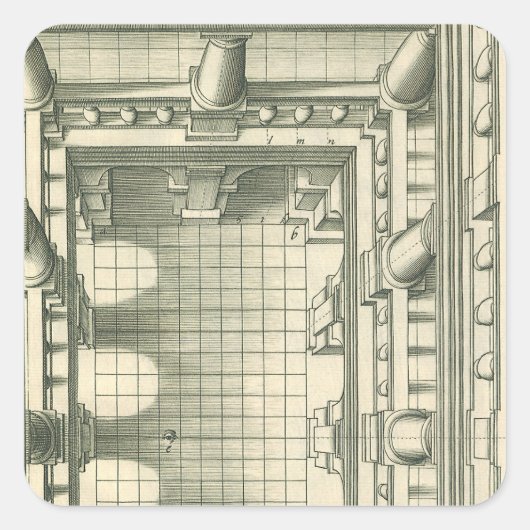 ヴィンテージ建築、アトリウムコートヤードパース スクエアシール (正面)