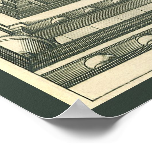 ヴィンテージ建築、アトリウムコートヤードパース ポスター (角)