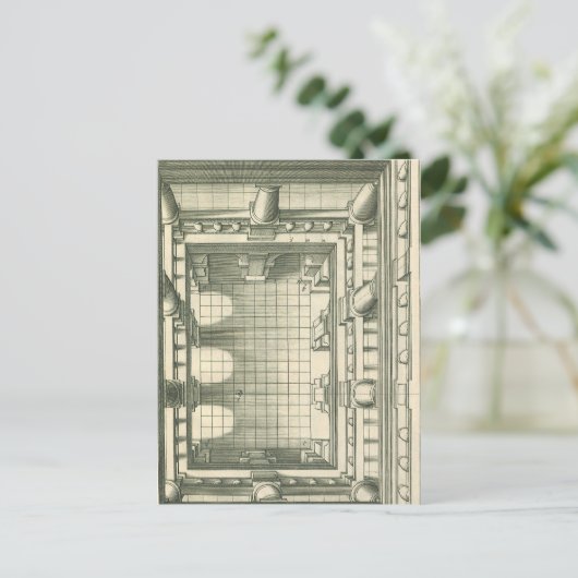 ヴィンテージ建築、アトリウムコートヤードパース ポストカード (スタンド正面)