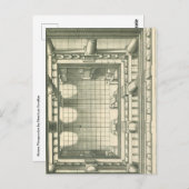 ヴィンテージ建築、アトリウムコートヤードパース ポストカード (正面/裏面)