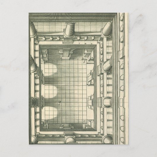 ヴィンテージ建築、アトリウムコートヤードパース ポストカード (正面)