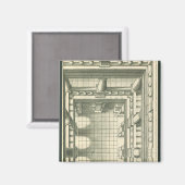 ヴィンテージ建築、アトリウムコートヤードパース マグネット (正面/裏面)