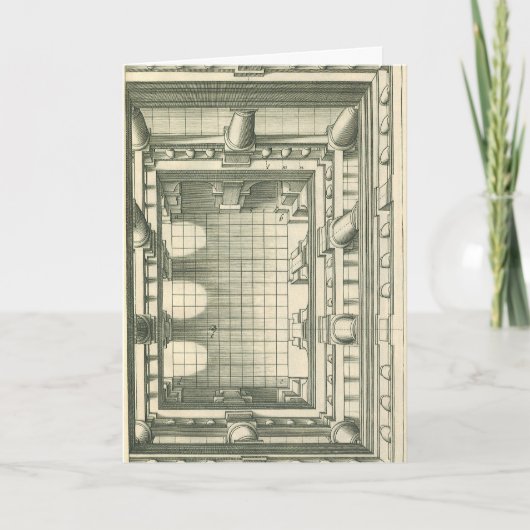 ヴィンテージ建築、アトリウム中庭の遠近法 カード (正面)