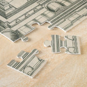 ヴィンテージ建築、アトリウム中庭の遠近法 ジグソーパズル (側面)