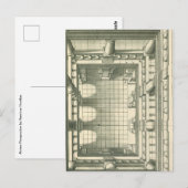 ヴィンテージ建築、アトリウム中庭の遠近法 ポストカード (正面/裏面)