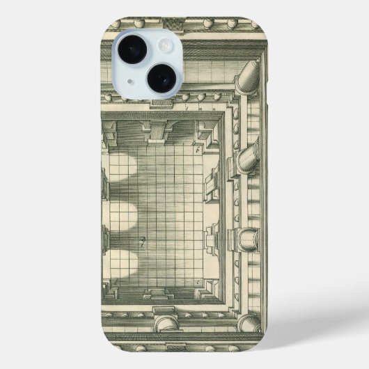 ヴィンテージ建築、アトリウム中庭の遠近法 Case-Mate iPhoneケース (裏面)