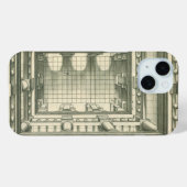 ヴィンテージ建築、アトリウム中庭の遠近法 Case-Mate iPhoneケース (裏面 (横))