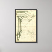 ヴィンテージ建築、アーチと柱の透視図 キャンバスプリント (正面)