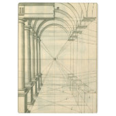 ヴィンテージ建築、 アーチ柱の遠近法 クリップボード (裏面)