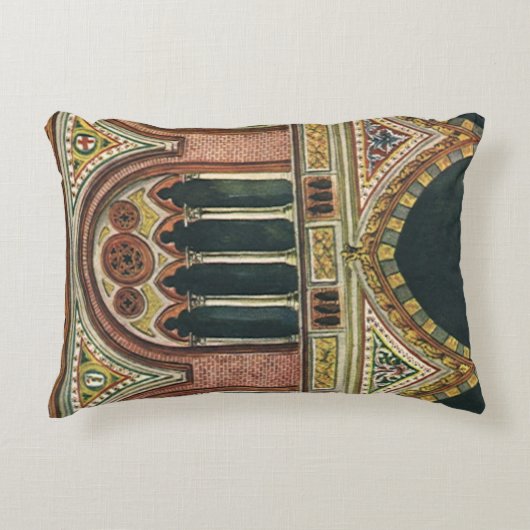 ヴィンテージ建築、イタリア、パヴィアの城塞 アクセントクッション (正面)