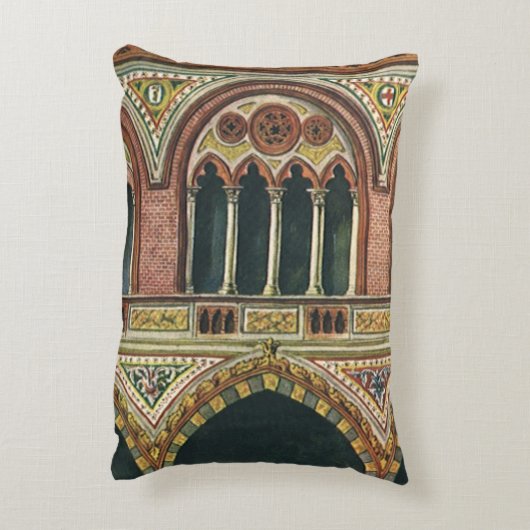 ヴィンテージ建築、イタリア、パヴィアの城塞 アクセントクッション (裏面(縦))